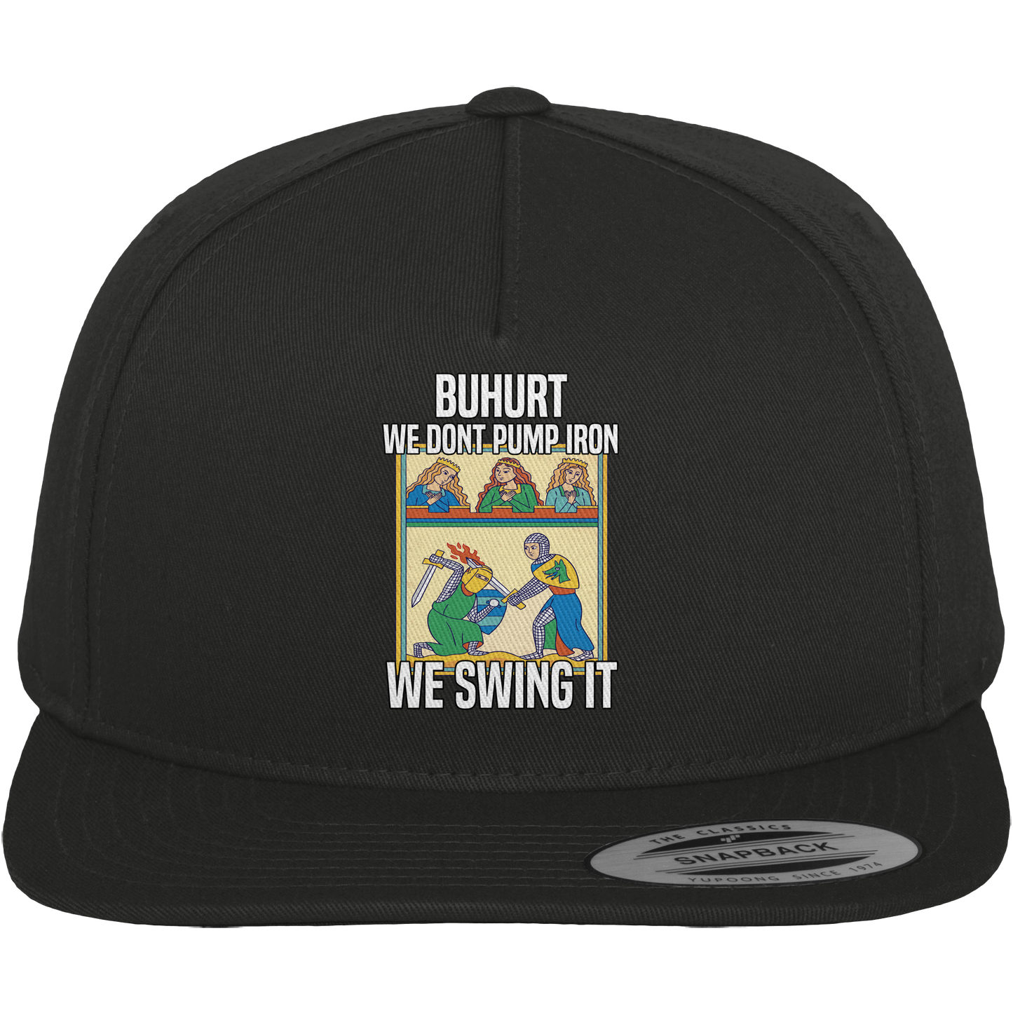 We Don’t Pump Iron | We Swing It | Turnierszene mit Hofdamen | Premium Snapback Cap