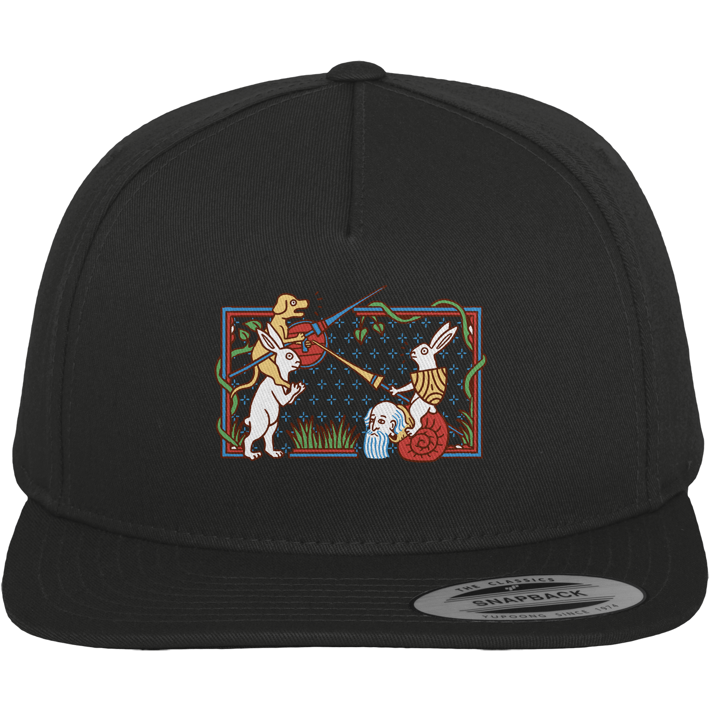 Mittelalter Marginalien | Hasenritter & Schnecke | Premium Snapback Cap