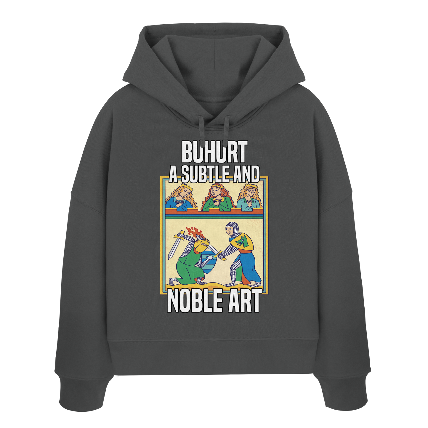Buhurt | Eine subtile und noble Art Konflikte zu lösen | Frauen Bio Boxcut Hoodie