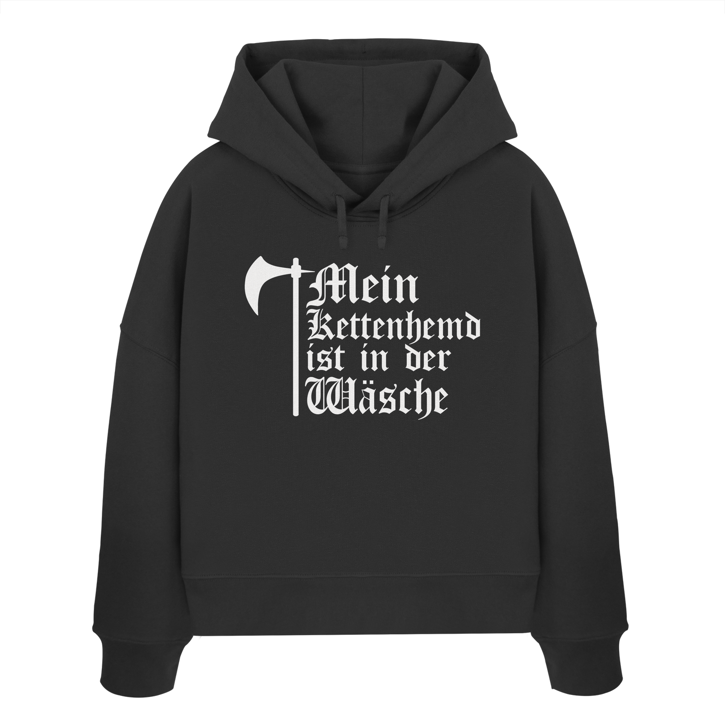 Mein Kettenhemd ist in der Wäsche | Damen Bio Boxcut Hoodie