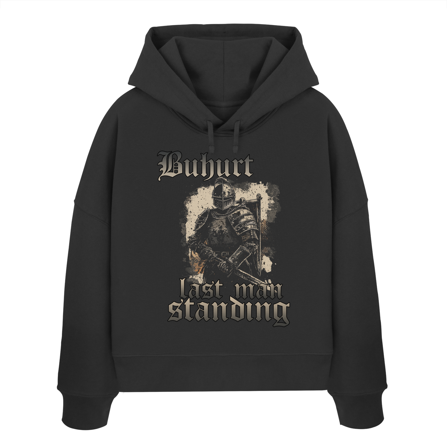 Buhurt – Last Man Standing | Damen Bio Boxcut Hoodie