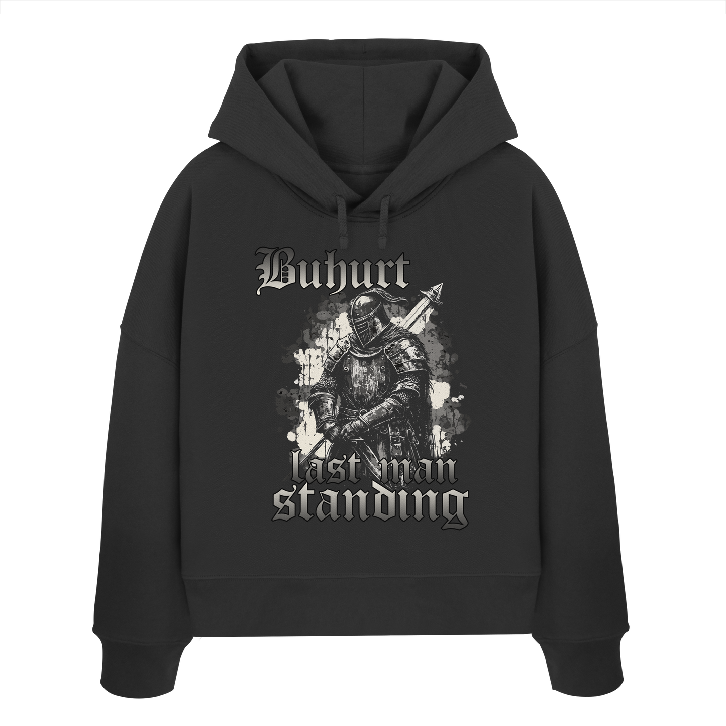 Buhurt – Last Man Standing | Damen Bio Boxcut Hoodie