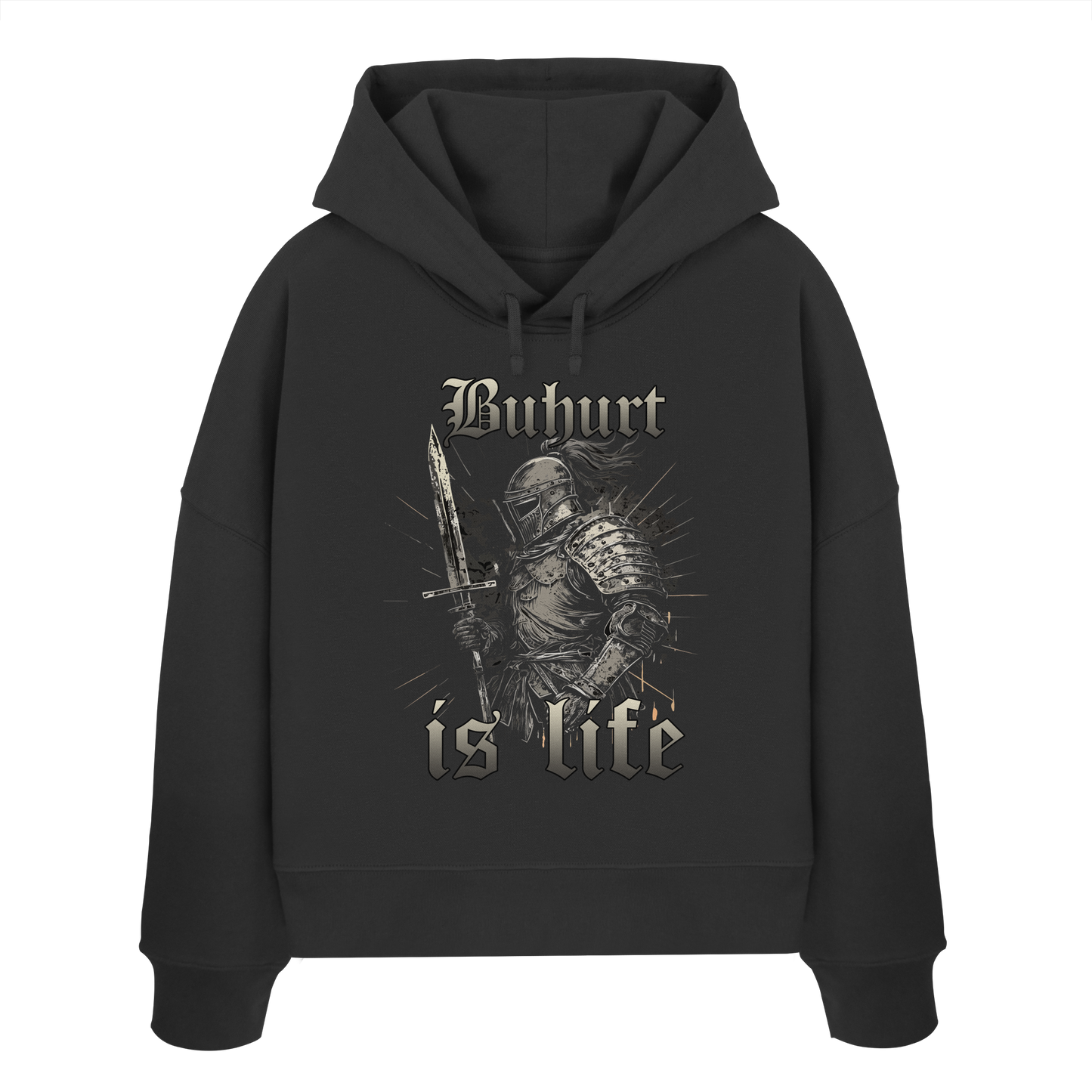 Buhurt Is Life Damen Hoodie | Frauen Bio Boxcut Hoodie