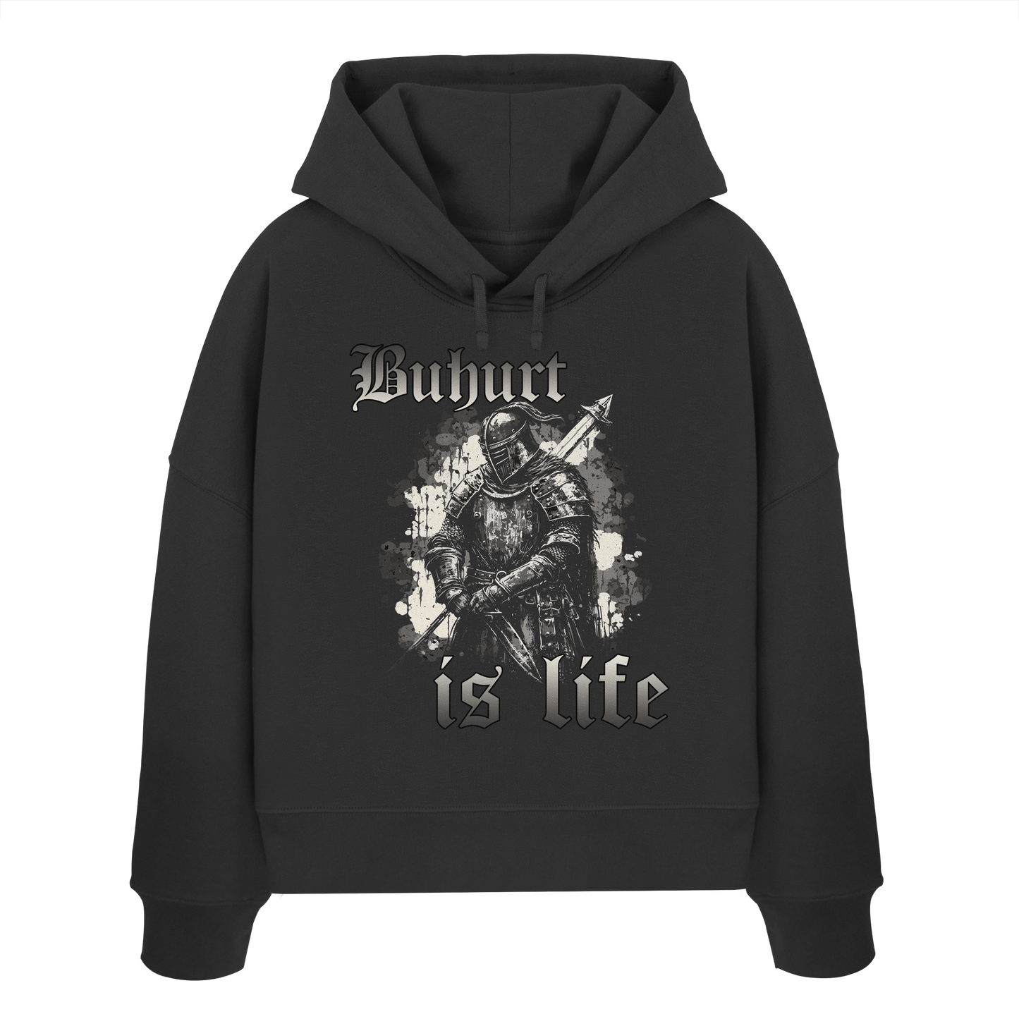 Buhurt is Life | Damen Bio Boxcut Hoodie