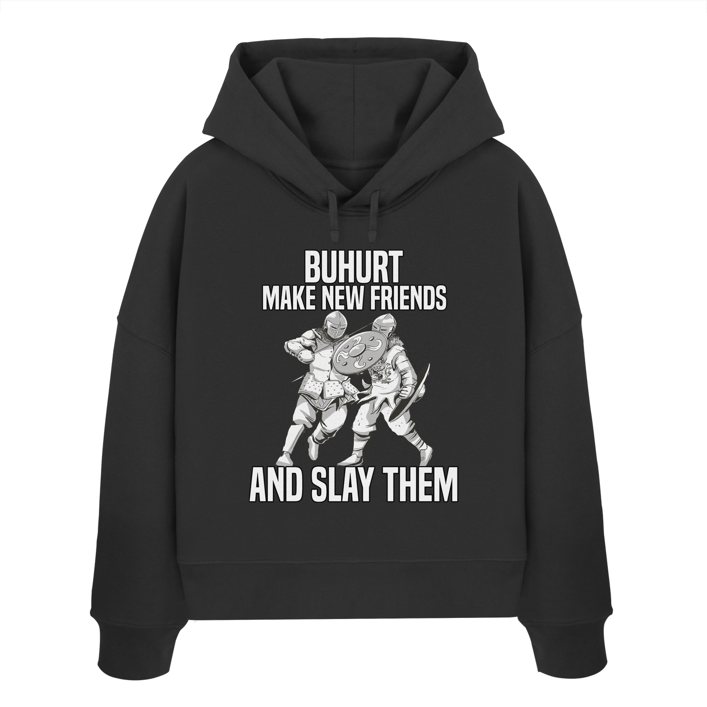 Make New Friends and Slay Them | Damen Bio Boxcut Hoodie