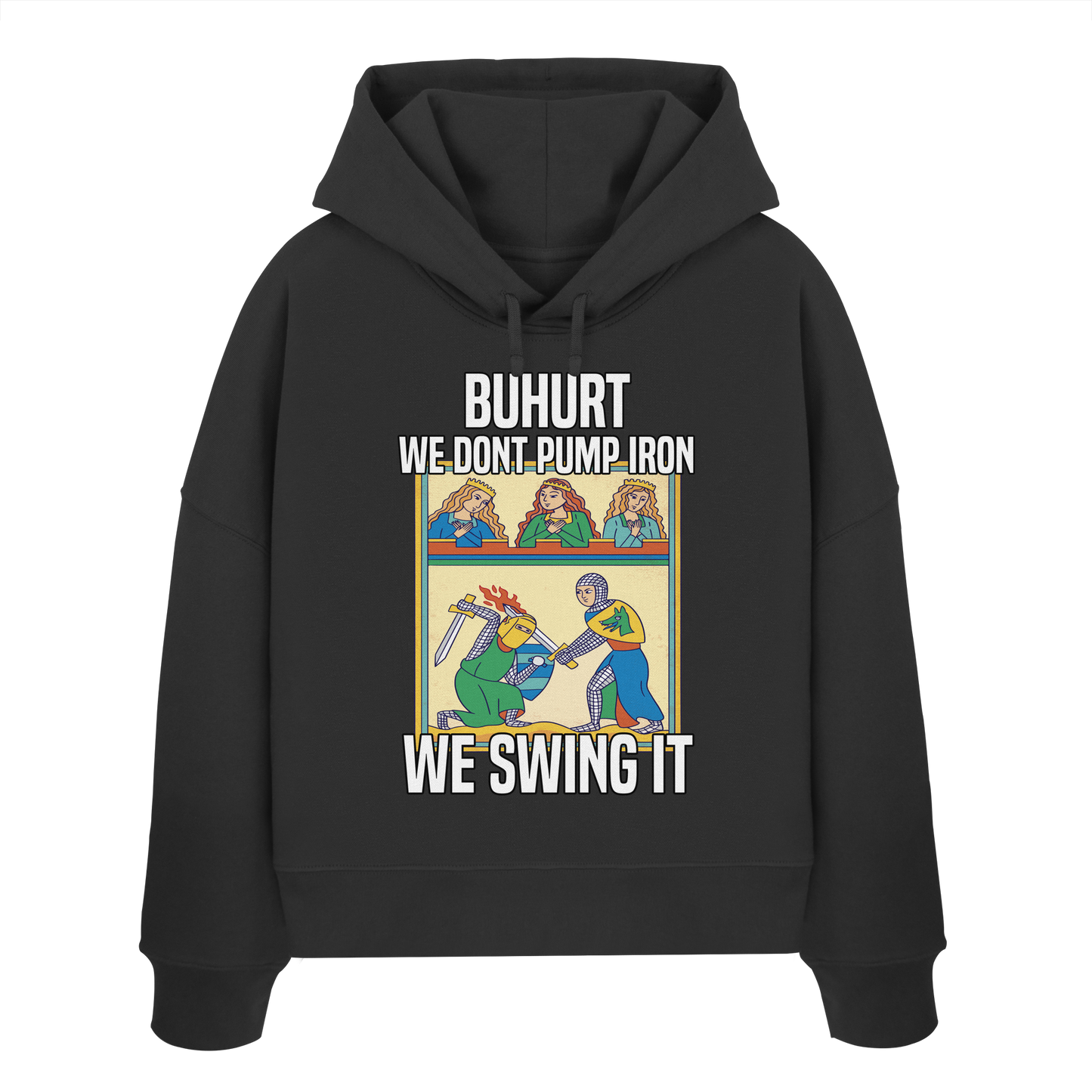 We don’t pump iron – we swing it | Damen Bio Boxcut Hoodie