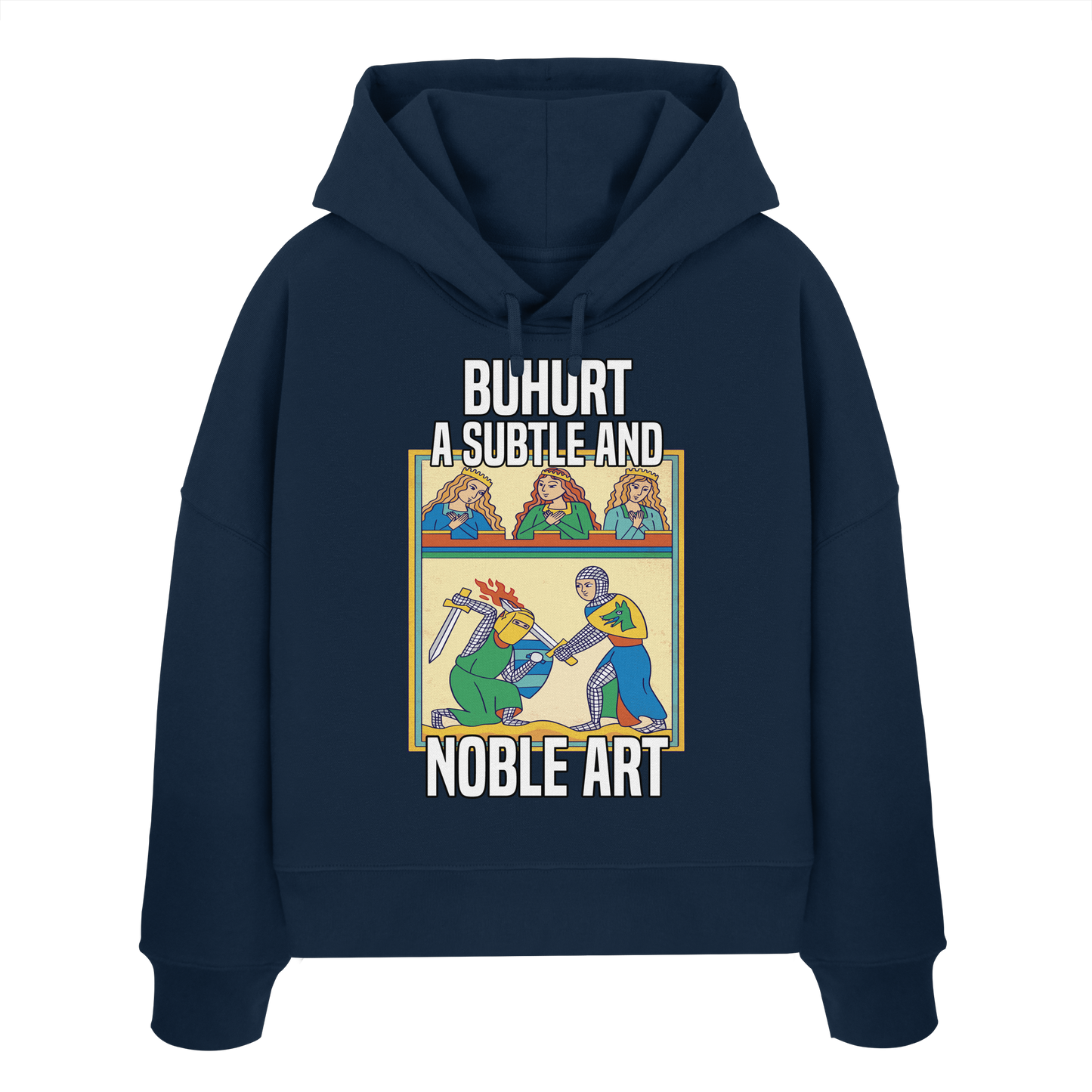 Buhurt | Eine subtile und noble Art Konflikte zu lösen | Frauen Bio Boxcut Hoodie
