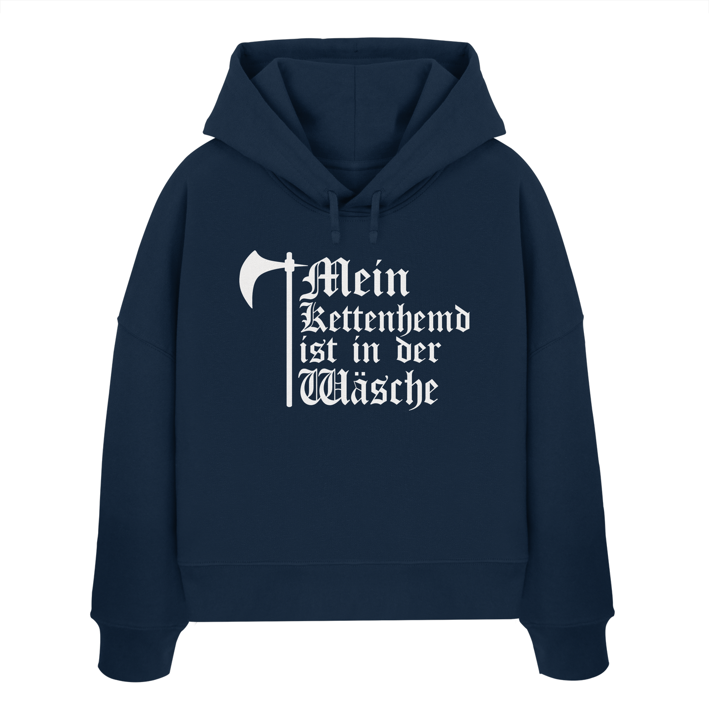 Mein Kettenhemd ist in der Wäsche | Damen Bio Boxcut Hoodie