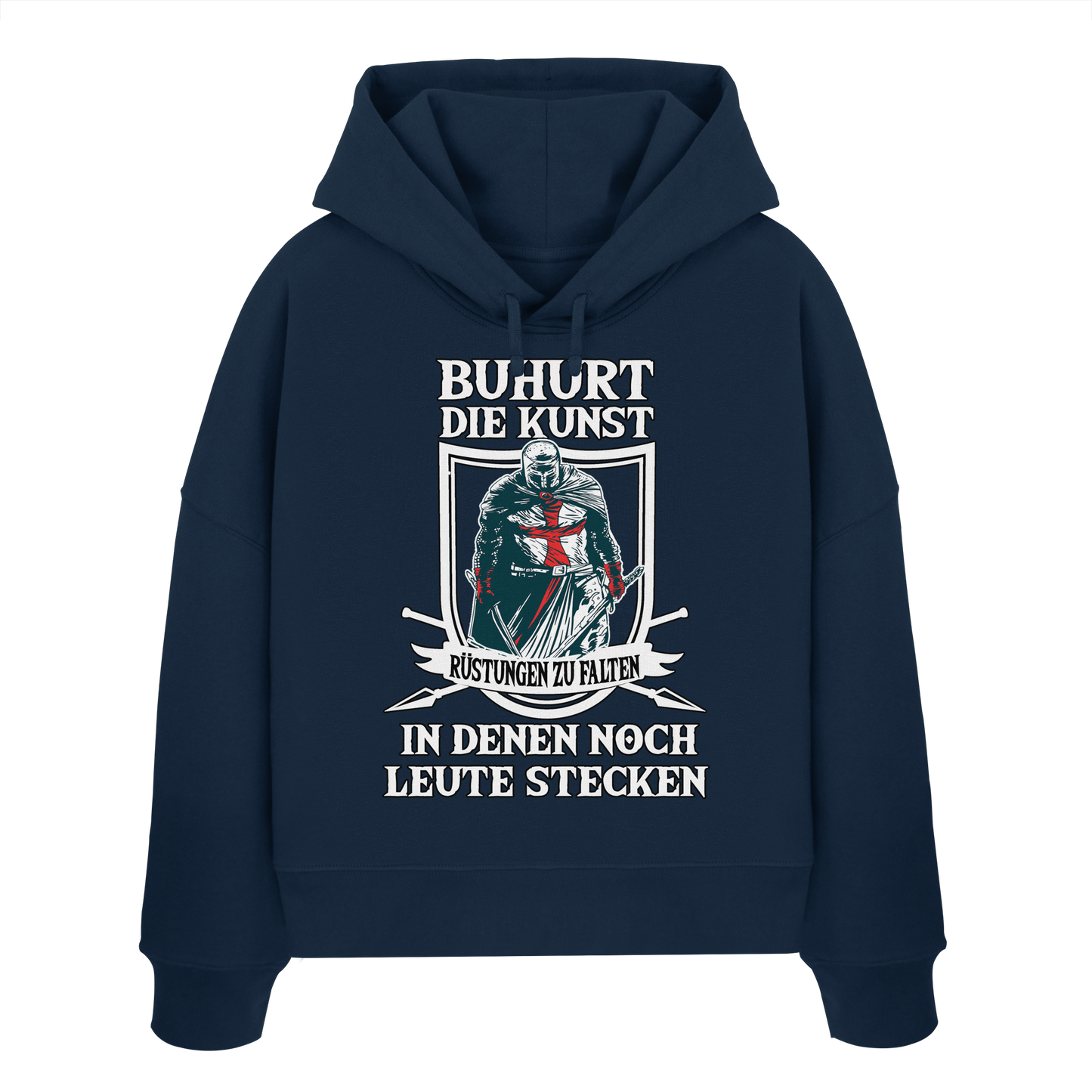 Rüstungen falten | Damen Bio Boxcut Hoodie