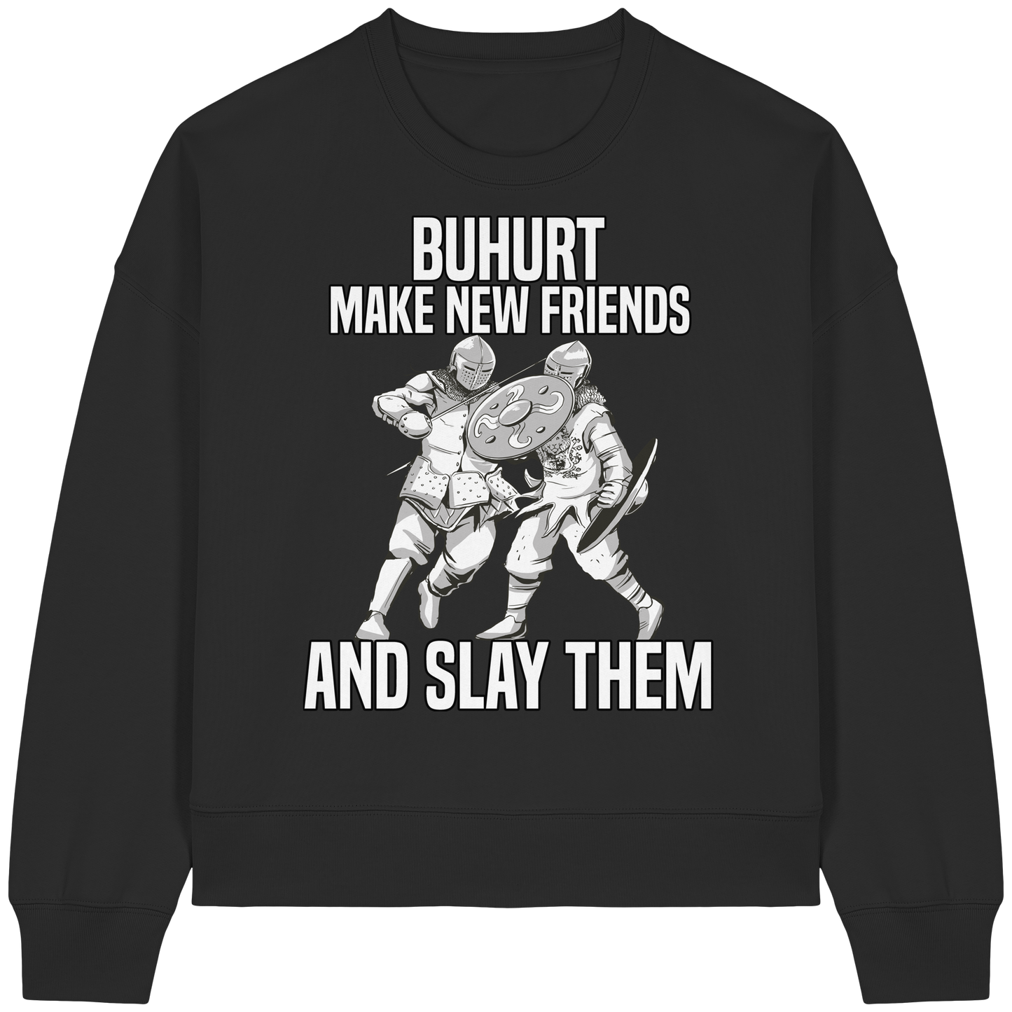 Make New Friends | Damen Bio Boxcut Sweatshirt | Frauen Boxcut Pullover