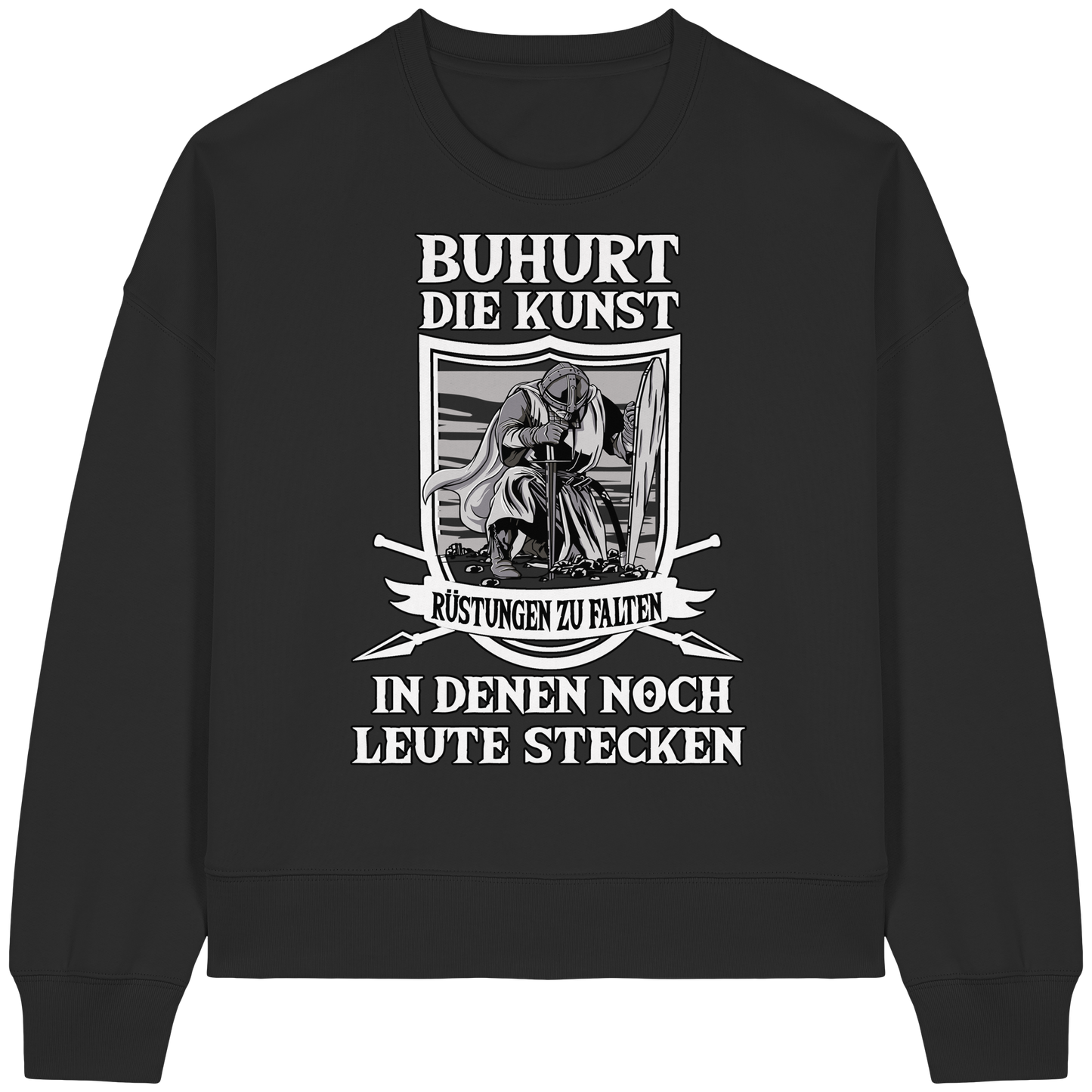 Die Kunst Rüstungen zu Falten - Damen Bio Boxcut Sweatshirt