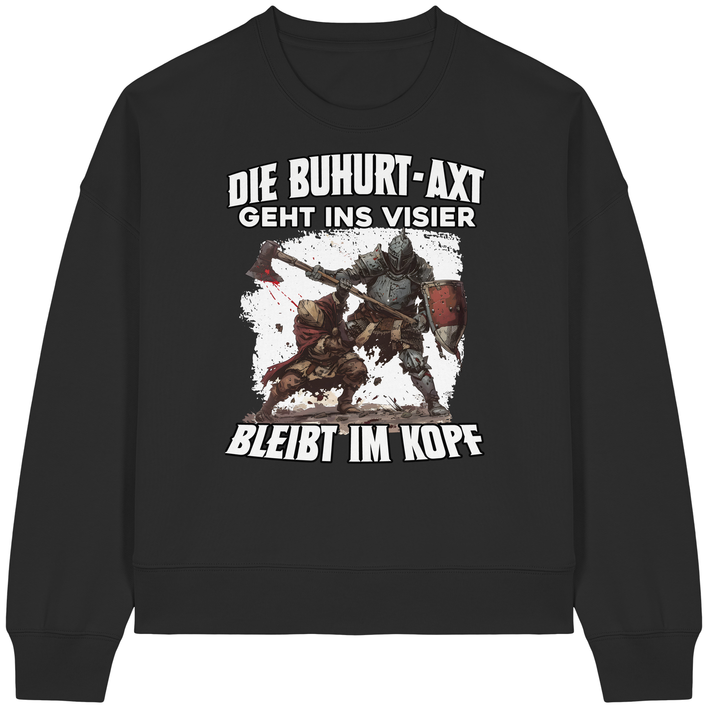 Buhurt Boxcut Damen Pullover | Geht Ins Visier Bleibt Im Kopf |  Bouhourt Damen Sweatshirt