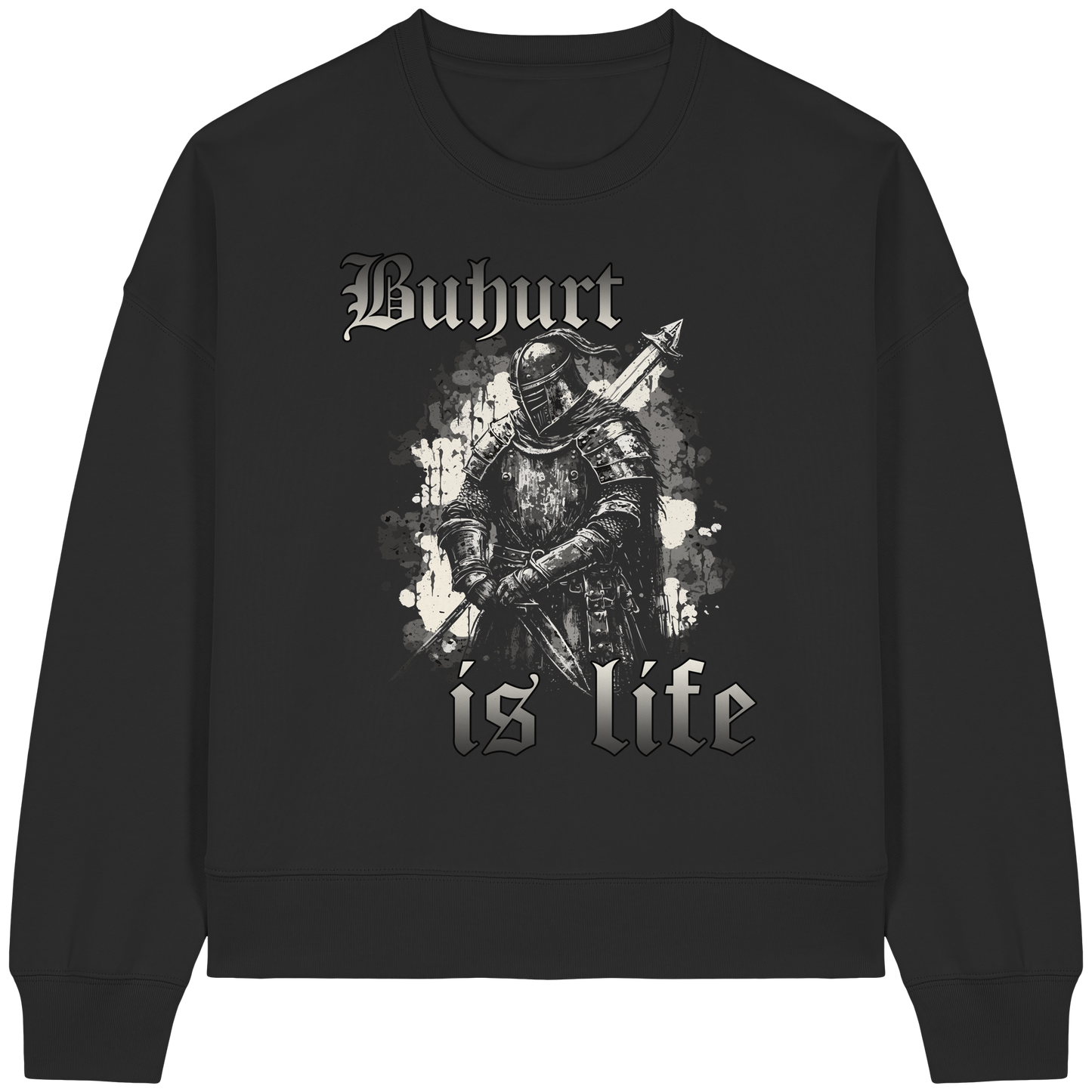 Buhurt Is Life | Damen Bio Boxcut Sweatshirt | Bouhourt Frauen Pullover