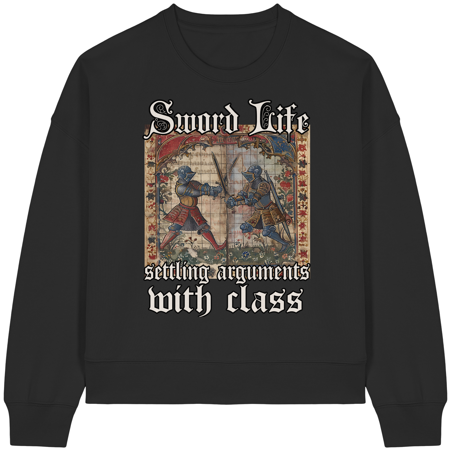 Sword Life | Damen Bio Boxcut Sweatshirt | Stundenbuch Frauen Pullover