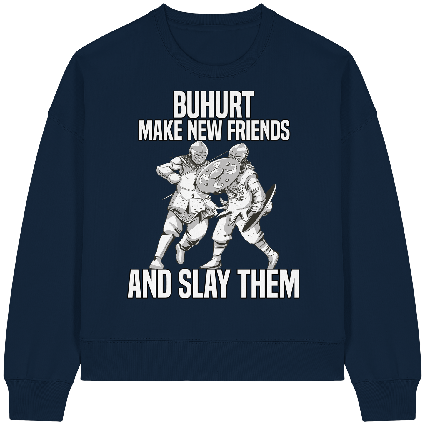 Make New Friends | Damen Bio Boxcut Sweatshirt | Frauen Boxcut Pullover