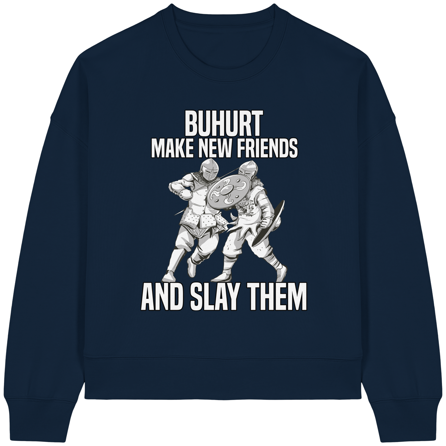 Make New Friends - Frauen Bio Buhurt Boxcut Sweatshirt