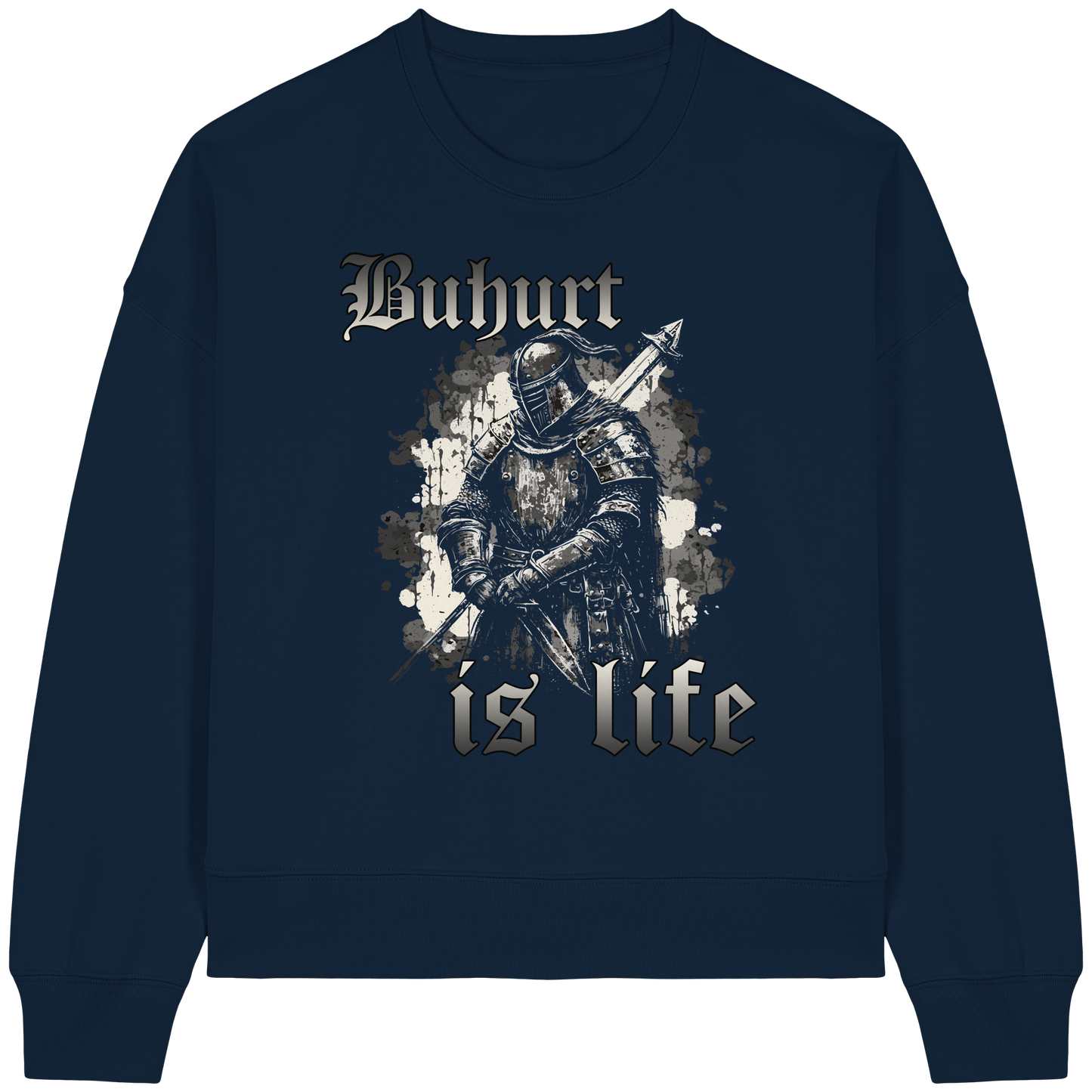 Buhurt Is Life | Damen Bio Boxcut Sweatshirt | Bouhourt Frauen Pullover