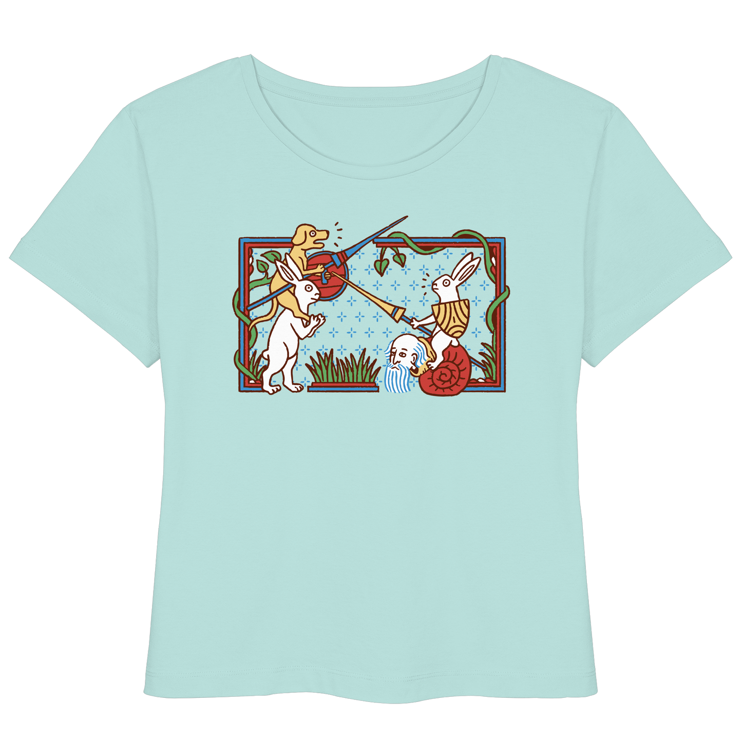 Mittelalter Hase vs Schnecke Duell Damen Lightweight Bio T-Shirt