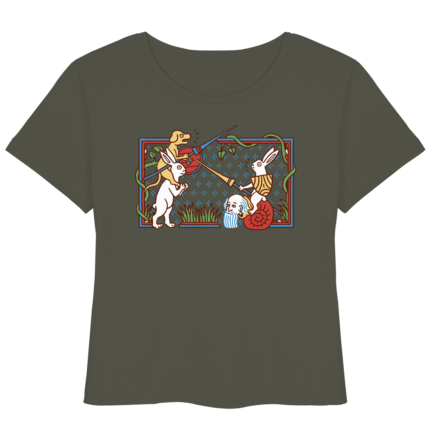 Mittelalter Hase vs Schnecke Duell Damen Lightweight Bio T-Shirt