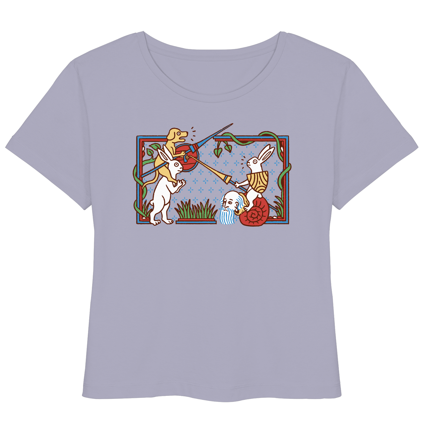 Mittelalter Hase vs Schnecke Duell Damen Lightweight Bio T-Shirt