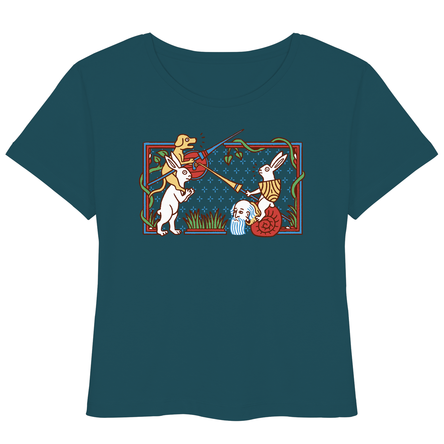 Mittelalter Hase vs Schnecke Duell Damen Lightweight Bio T-Shirt