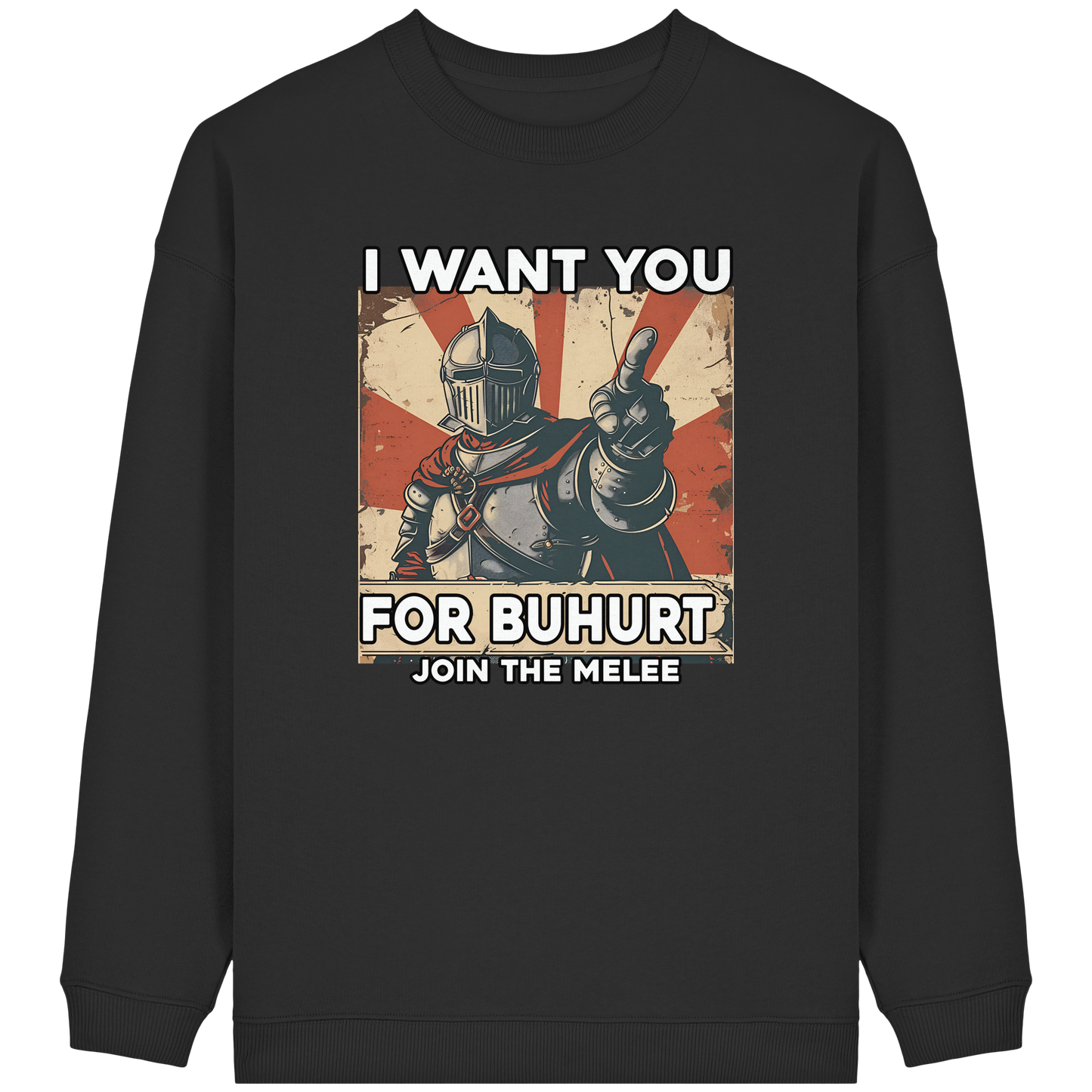 Buhurt Oversized Damen Pullover | „I want you – join the melee“ | Bouhourt Oversized Sweatshirt