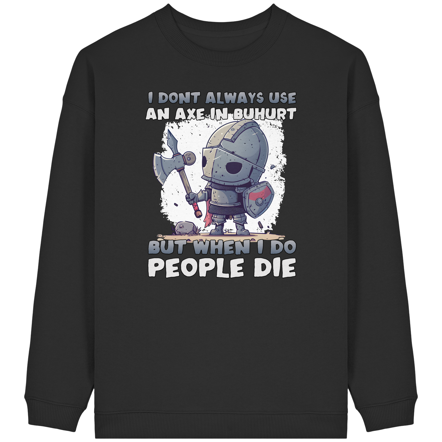 Damen Bio Oversized Sweatshirt – „Chibi Buhurt Axe Knight“