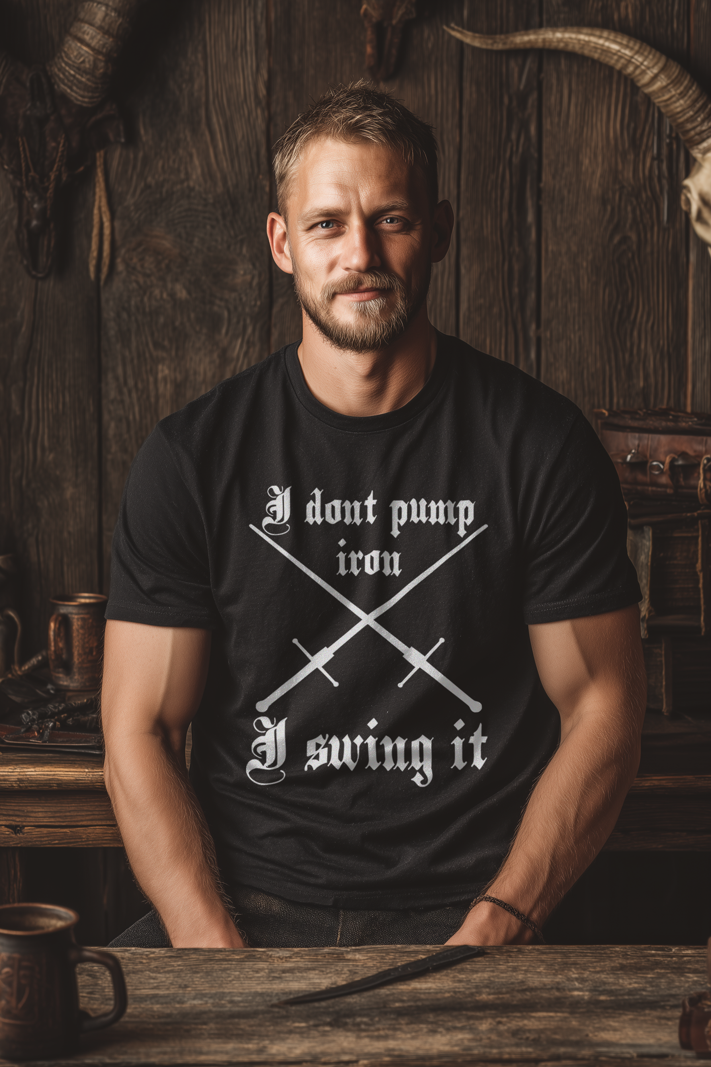 Herren Premium T-Shirt | HEMA Schwertkampf „I swing it“ | Herren Bouhourt Shirt