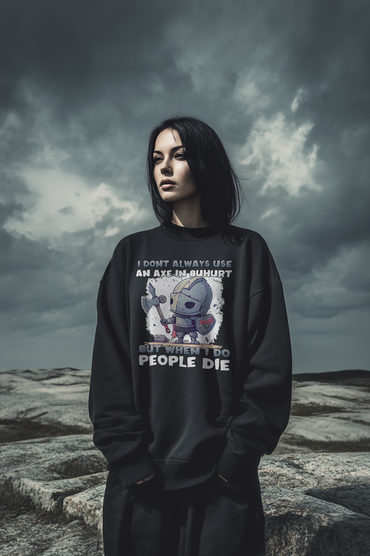 Damen Bio Oversized Sweatshirt – „Chibi Buhurt Axe Knight“