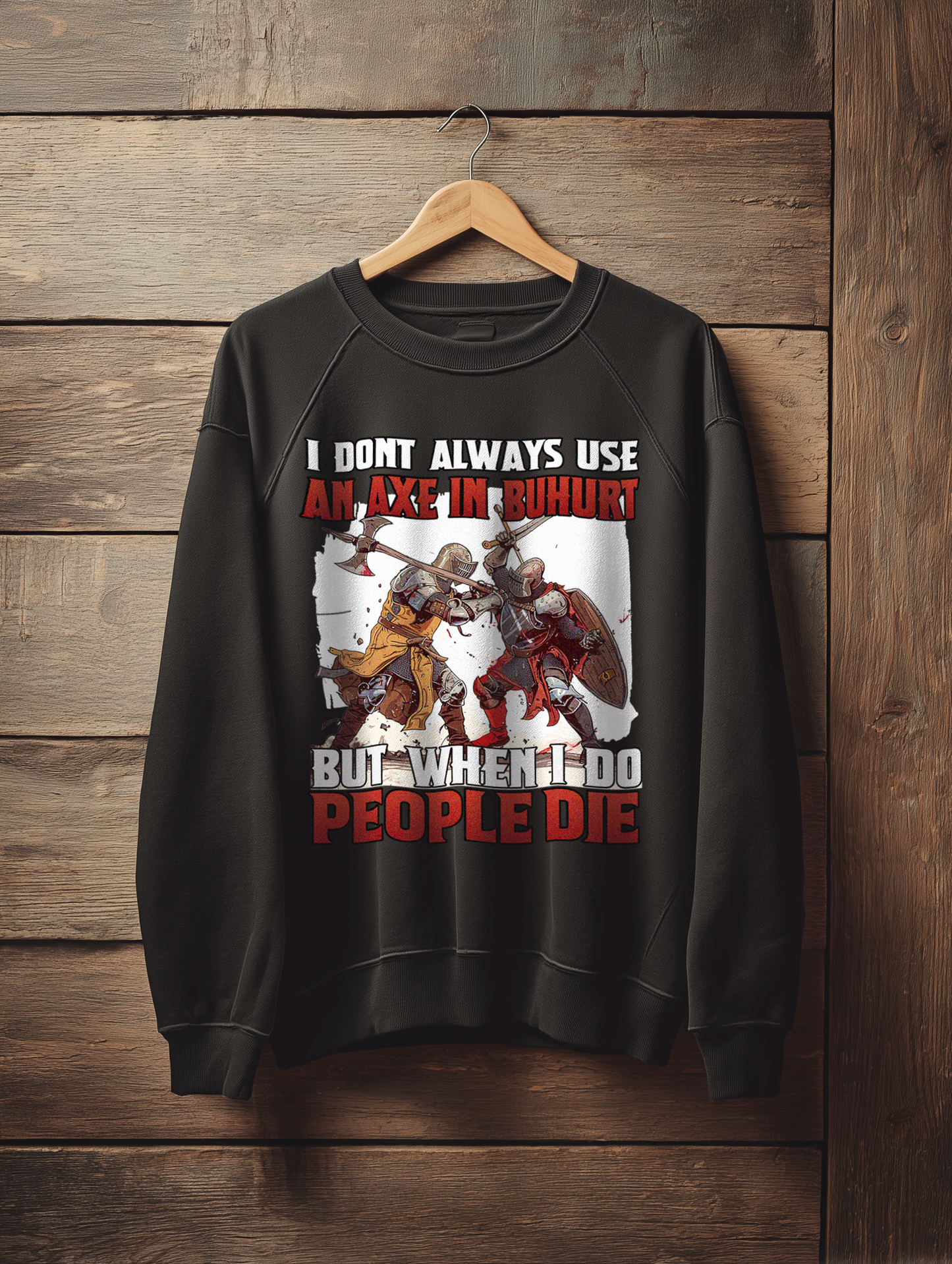 Frauen Bio Oversized Buhurt Sweatshirt - Buhurt „Axe in Buhurt – People Die“