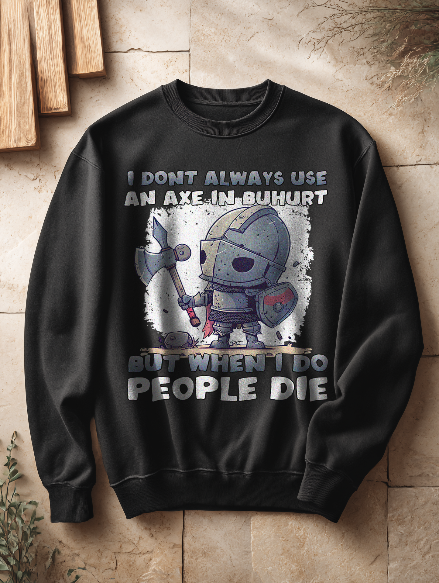 Damen Bio Oversized Sweatshirt – „Chibi Buhurt Axe Knight“