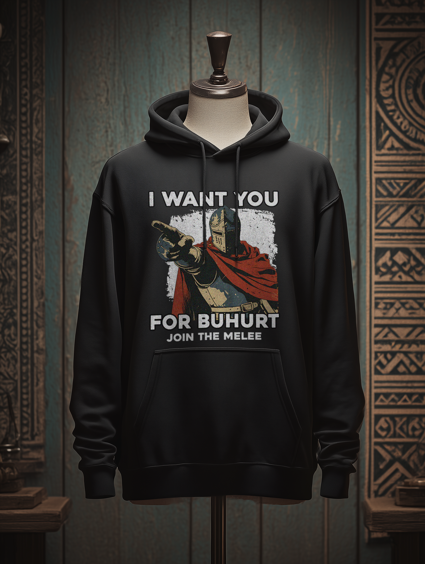 Buhurt Herren Bio Hoodie |„I want you – join the melee“ | Bouhourt Männer Hoodie