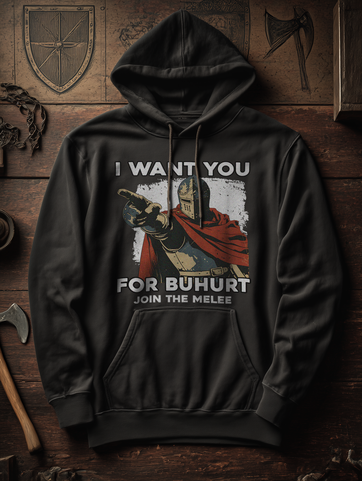 Buhurt Herren Bio Hoodie |„I want you – join the melee“ | Bouhourt Männer Hoodie