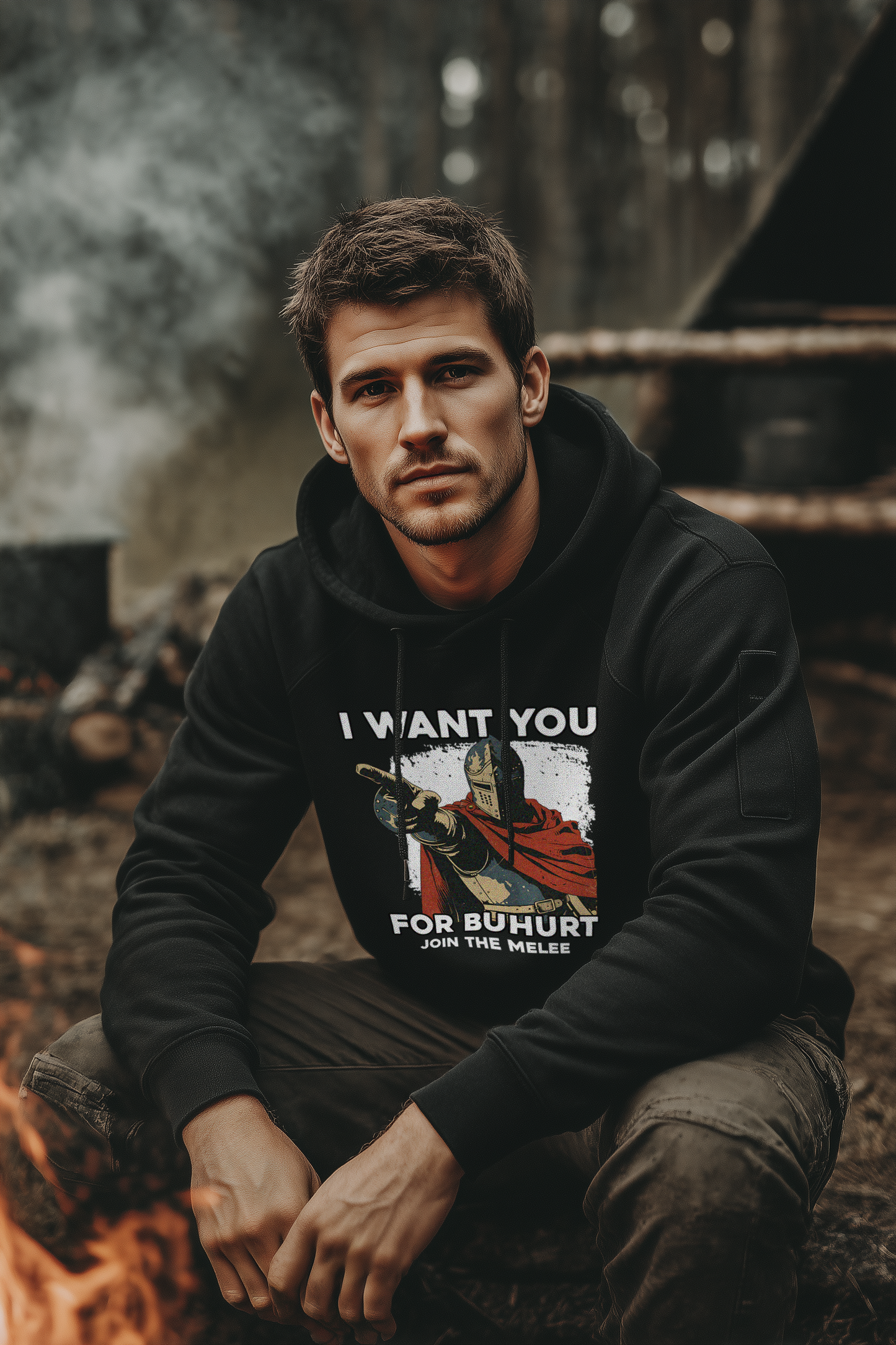 Buhurt Herren Bio Hoodie |„I want you – join the melee“ | Bouhourt Männer Hoodie