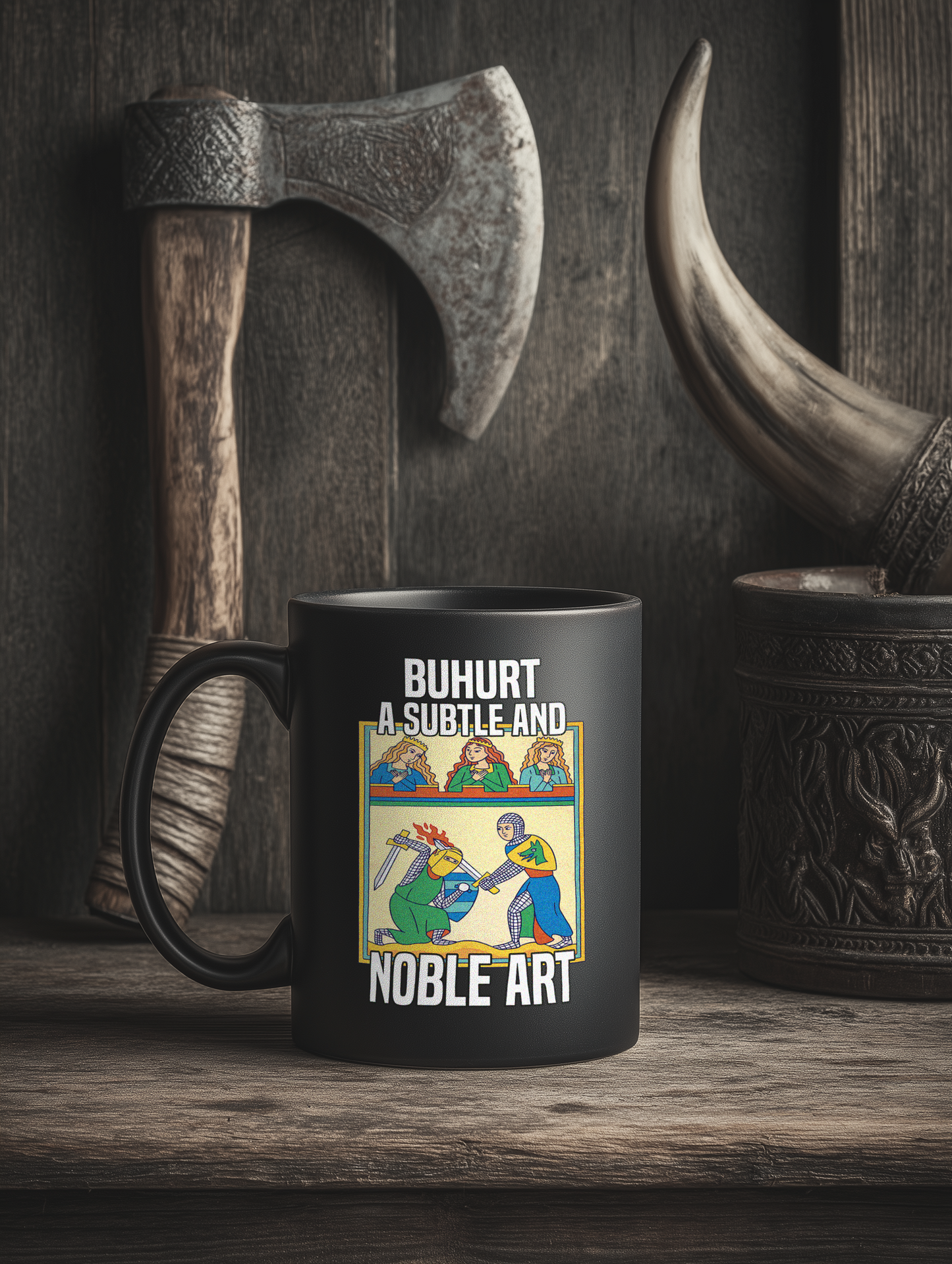 Buhurt Keramik Tasse Schwarz- Die Subtile Und Noble Kunst