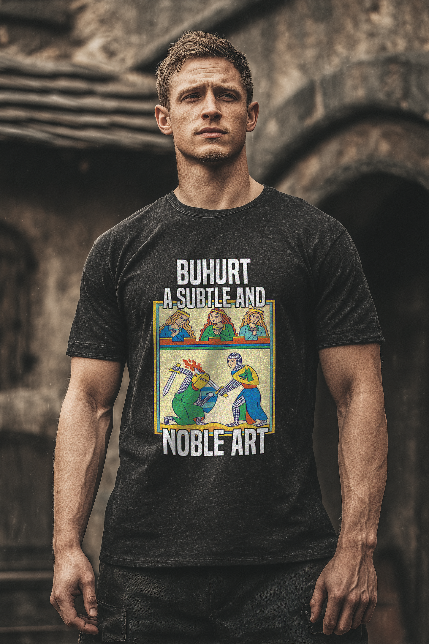 Buhurt Herren Premium T-Shirt - "Die Subtile und Noble Kunst" Bouhourt Shirt
