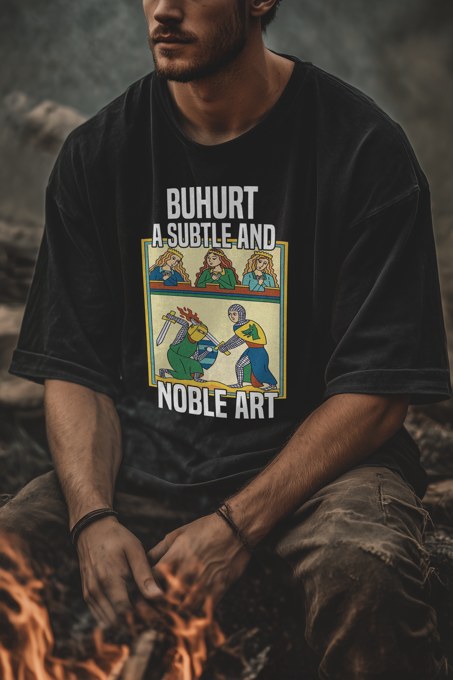 Buhurt Eine Subtile Und Noble Kunst - Herren - Heavy Oversized Bio Shirt