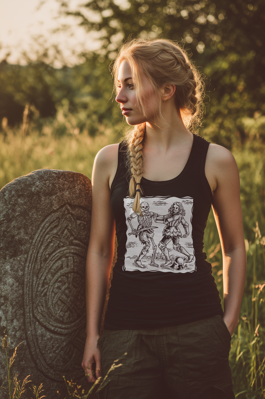 Totentanz Ritter Damen Tank Top Frauen Bio Tank-Top
