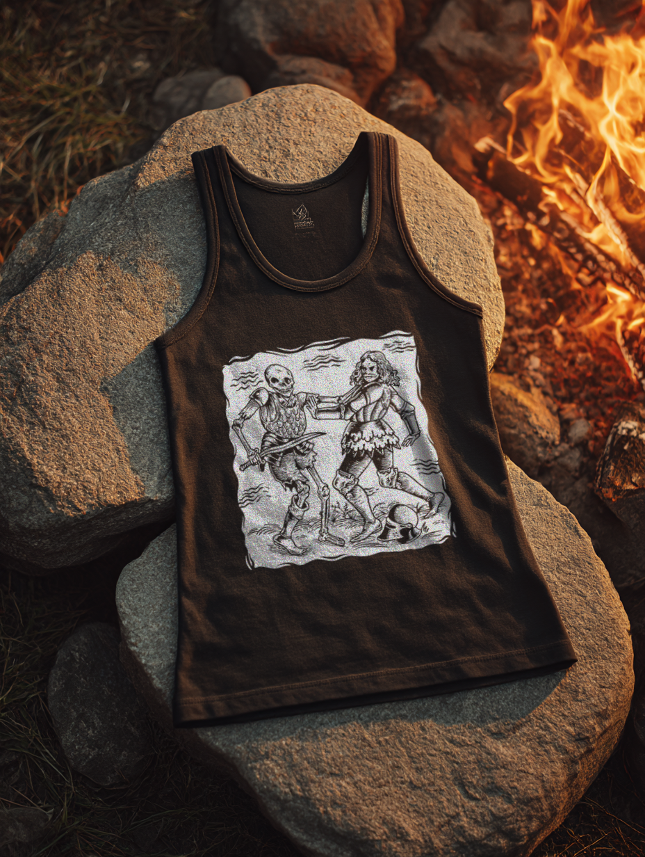 Totentanz Ritter Damen Tank Top Frauen Bio Tank-Top