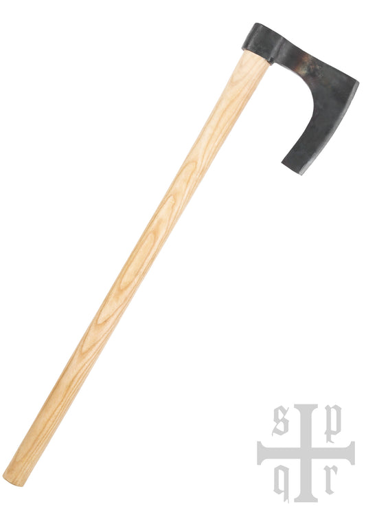 Handgeschmiedete Wikinger Bartaxt (Skeggøx) – Frühmittelalterliche Replik aus Carbonstahl (81 cm)