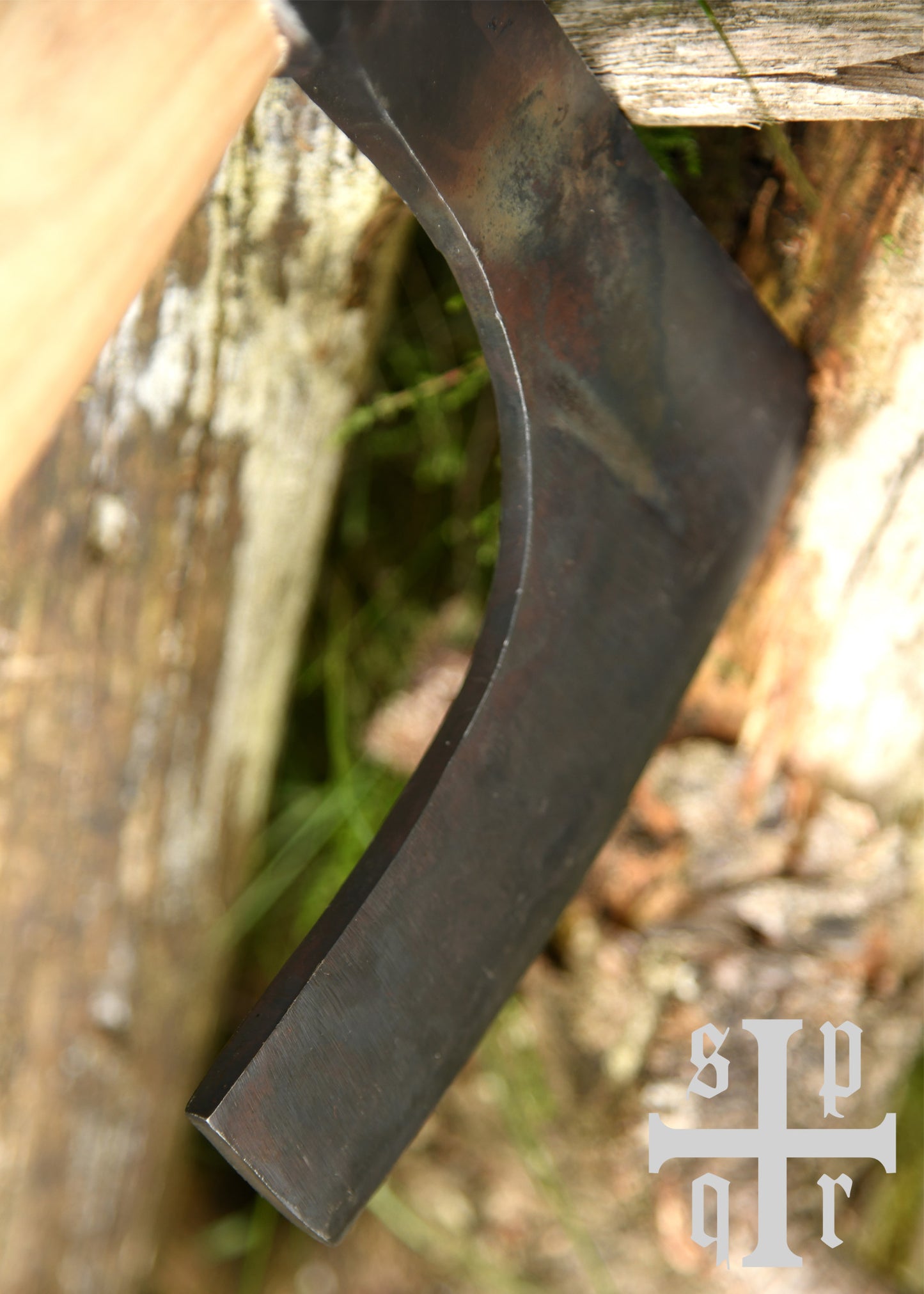 Handgeschmiedete Wikinger Bartaxt (Skeggøx) – Frühmittelalterliche Replik aus Carbonstahl (81 cm)