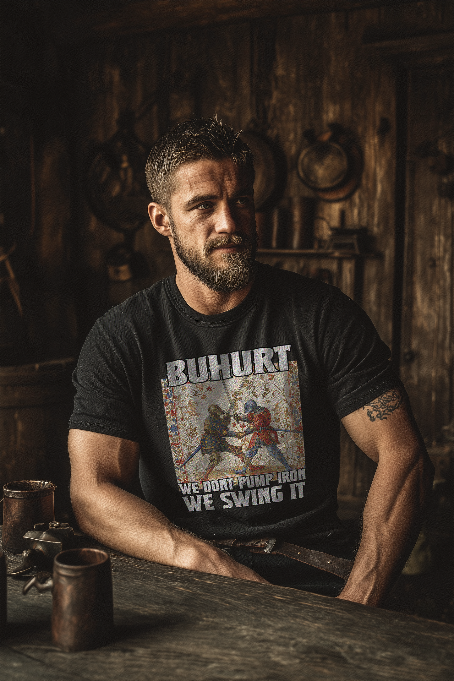 Buhurt Herren Premium T-Shirt  | Stundenbuch " We Swing It" | Bouhourt Männer Shirt