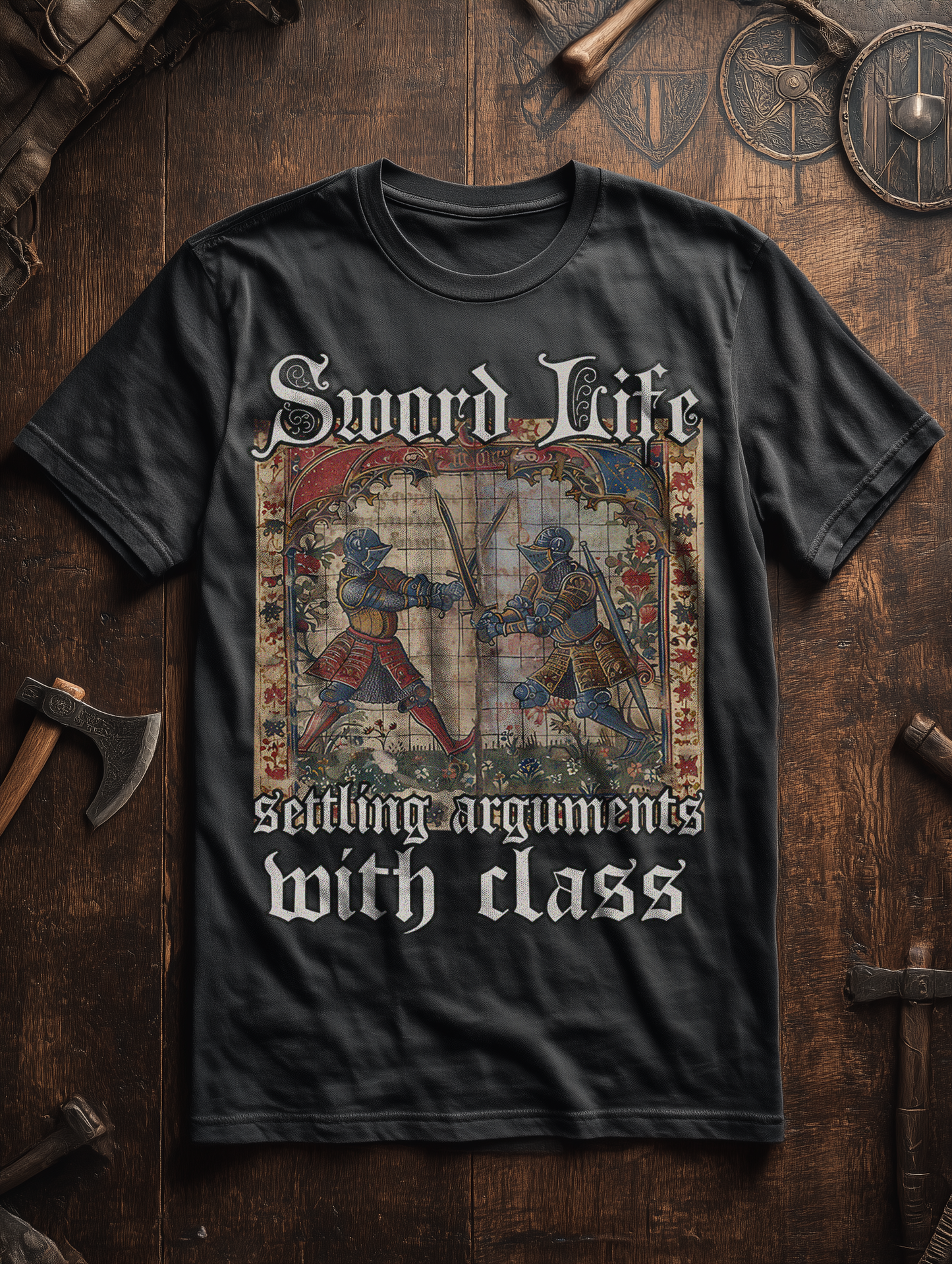 Sword Life Shirt Oversize 240g Mittelalter Buhurt Bio Baumwolle T-Shirt
