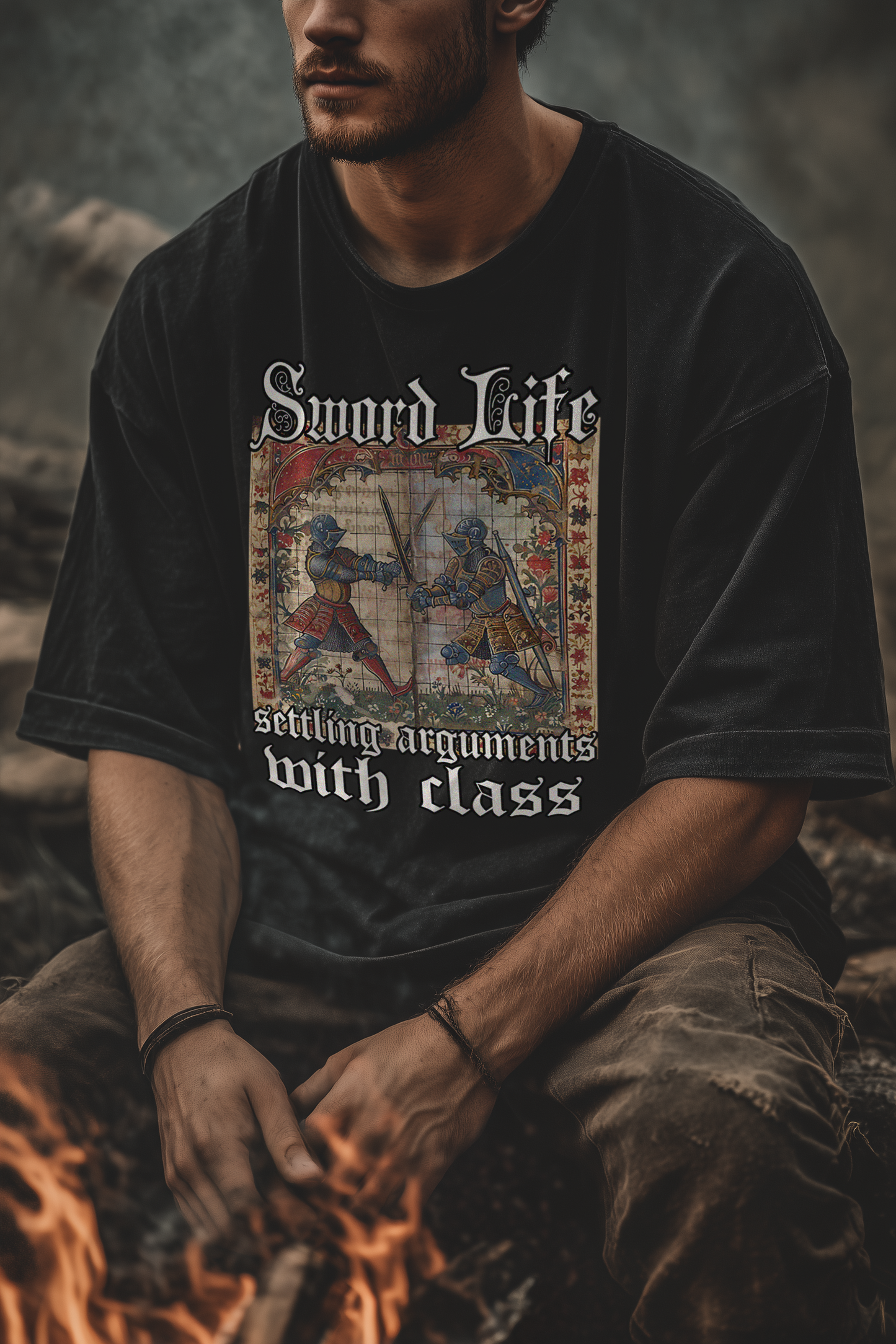 Sword Life Shirt Oversize 240g Mittelalter Buhurt Bio Baumwolle T-Shirt