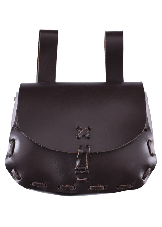 Mittelalter Gürteltasche aus Leder – Dunkelbraune Wendetasche