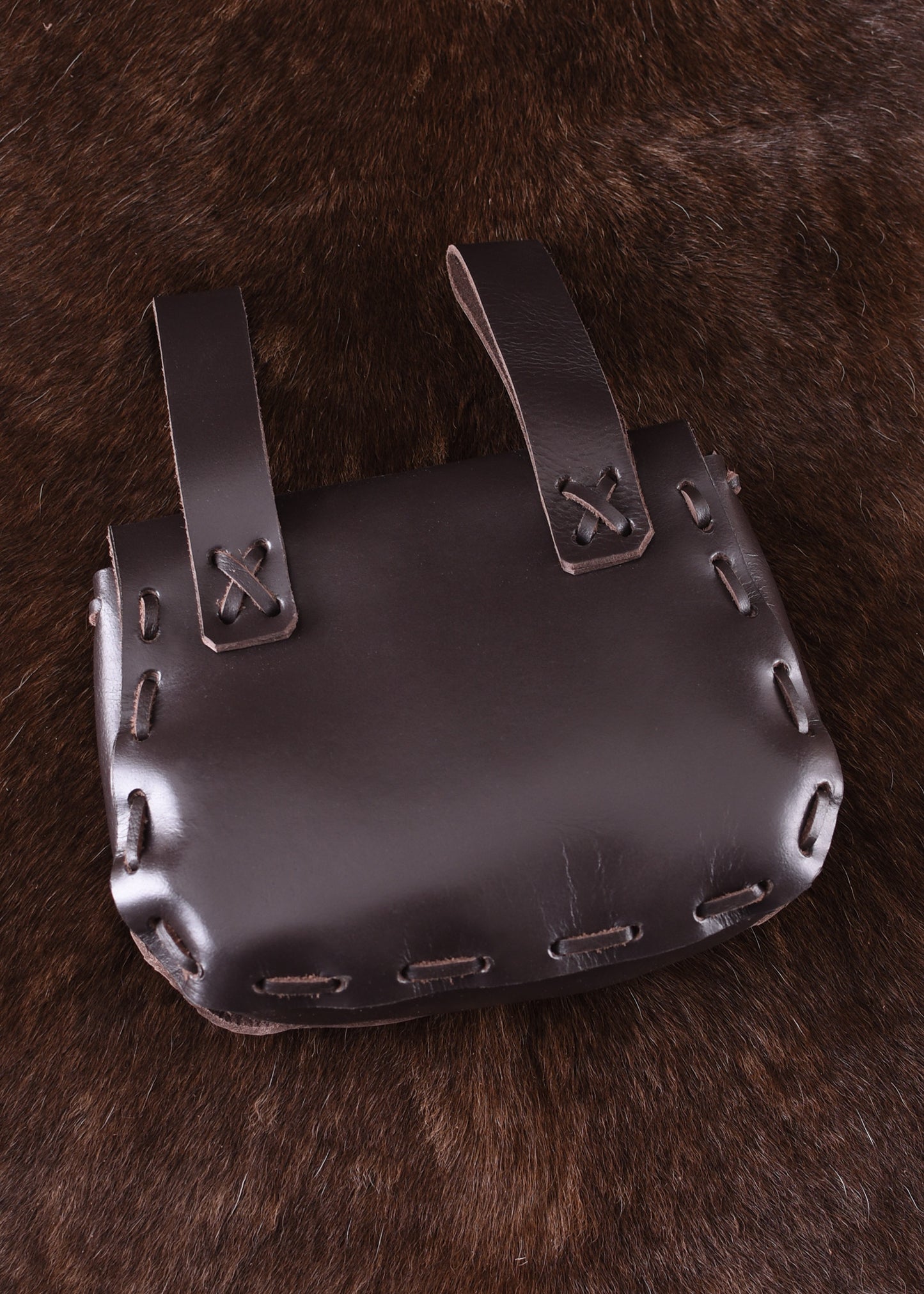 Mittelalter Gürteltasche aus Leder – Dunkelbraune Wendetasche
