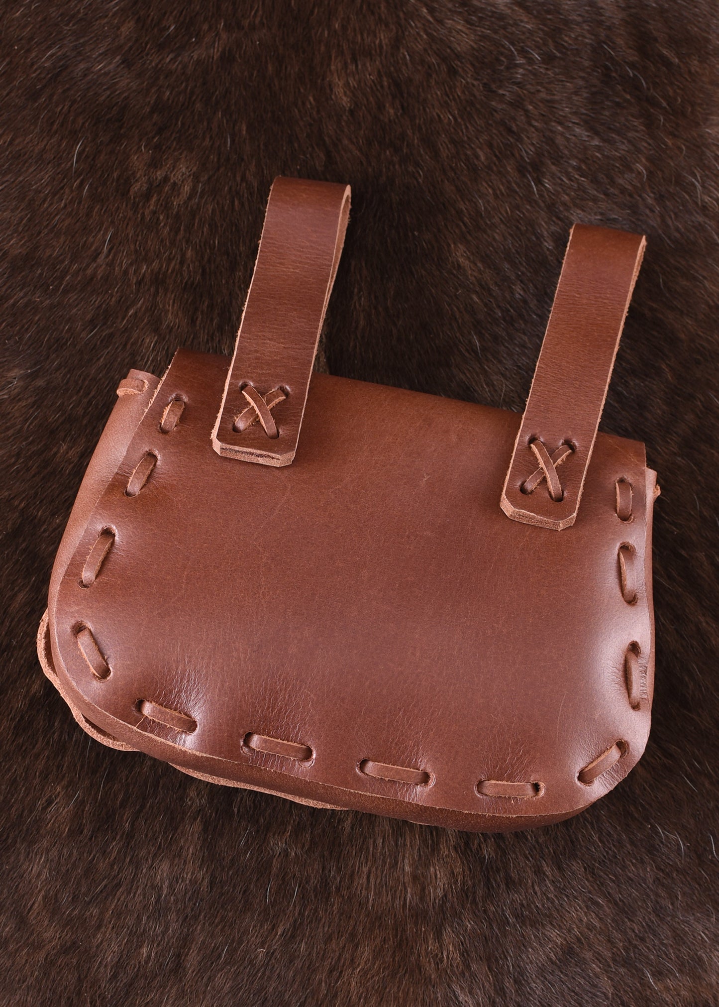 Mittelalter Gürteltasche aus Leder – Wendbare Ledertasche Hellbraun