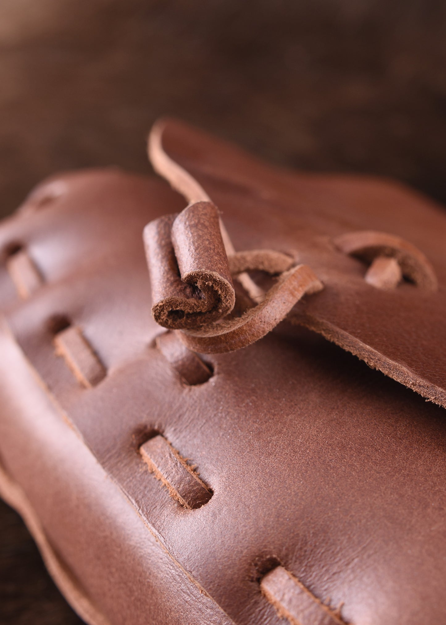 Mittelalter Gürteltasche aus Leder – Wendbare Ledertasche Hellbraun