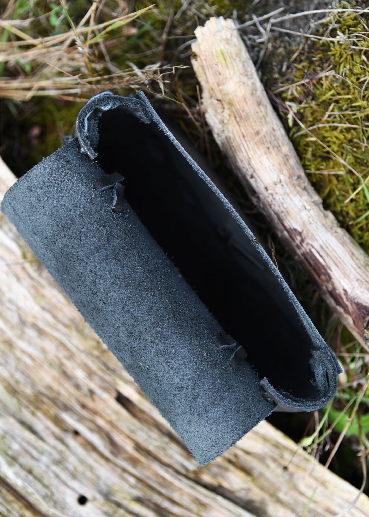 Mittelalter Gürteltasche aus Leder – Schwarze Wendetasche